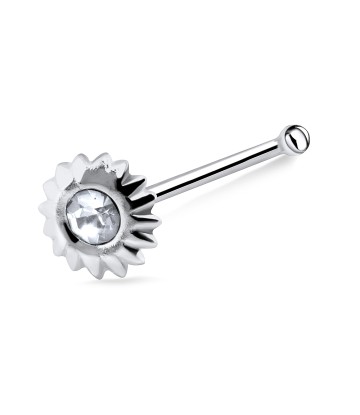 Sunflower Shaped Silver Bone Nose Stud NSKD-71